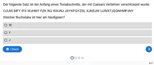 Lernspiel: B5-1 Caesars Verfahren knacken. Quiz zum Arbeitsblatt