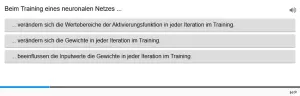 Lernspiel: C9-4 Single Choice: das Problem der internen Kovariatenverschiebung. Quiz zum Video