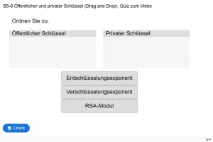 Lernspiel: B5-6 Öffentlicher und privater Schlüssel. Quiz zum Video
