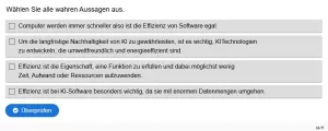 Lernspiel: G4-2 Multiple Choice: Effizienz. Quiz zum Video