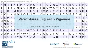 Presentation: B5-3 Verschlüsselung nach Vigenère - Das stärkste historische Verfahren. Folien zum Video