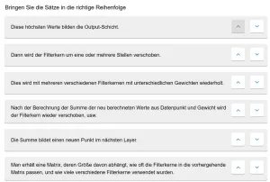 Lernspiel: C7-7 Sort the Paragraphs: Algorithmus zur Berechnung eines CNN. Quiz zum Video