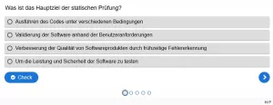 Lernspiel: G5-3 Question Set: Techniken der Softwareprüfung Teil 1. Quiz zum Video