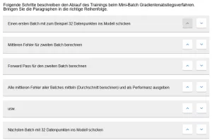 Lernspiel: C9-1 Sort the Paragraphs: Algorithmus für eine Epoche. Quiz zum Video
