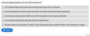 Lernspiel: B5-5 Operationen bei der AES-Verschlüsselung Quiz zum Video