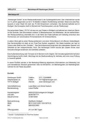 Unterrichtsbaustein: Betriebsprofil Lernfeld 12 (PDF, barrierefrei)