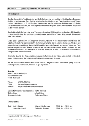 Unterrichtsbaustein: Betriebsprofil Lernfeld 11 (PDF, barrierefrei)