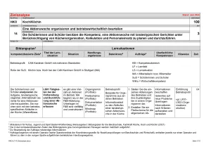 Unterrichtsplanung: Zielanalyse Lernfeld 14 - Eine Aktionswoche organisieren und betriebswirtschaftlich beurteilen (DOCX)
