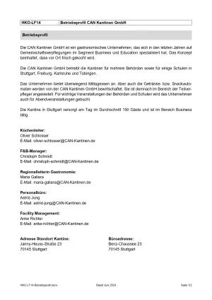 Unterrichtsbaustein: Betriebsprofil Lernfeld 14 (DOCX)