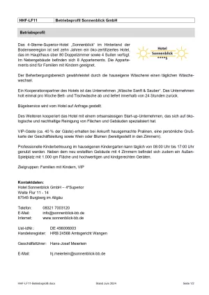 Unterrichtsbaustein: Betriebsprofil Lernfeld 11 (PDF, barrierefrei)
