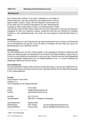 Unterrichtsbaustein: Betriebsprofil Lernfeld 12 (PDF, barrierefrei)