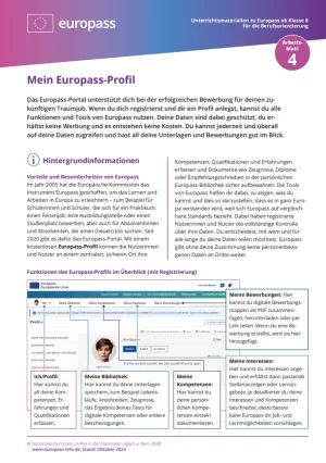 Arbeitsblatt: Mein Europass-Profil