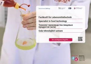 Arbeitsblatt: Fachkraft für Lebensmitteltechnik | Die wichtigsten Begriffe (Russisch, Türkisch)
