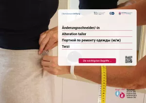 Arbeitsblatt: Änderungsschneider/-in | Die wichtigsten Begriffe (Russisch, Türkisch)