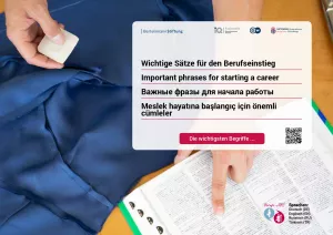Arbeitsblatt: Wichtige Sätze für den Berufseinstieg (Arabisch, Bulgarisch, Farsi, Französisch, Polnisch, Rumänisch, Russisch, Spanisch, Türkisch)