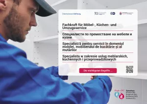 Arbeitsblatt: Fachkraft für Möbel-, Küchen- und Umzugsservice | Die wichtigsten Begriffe (Polnisch, Rumänisch, Bulgarisch)