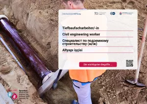 Arbeitsblatt: Tiefbaufacharbeiter/-in | Die wichtigsten Begriffe (Russisch, Türkisch)