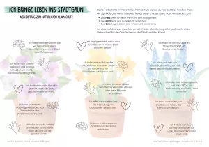 Unterrichtsbaustein: Ich bringe Leben ins Stadtgrün | Stufe 3, 4 und Berufliche Bildung