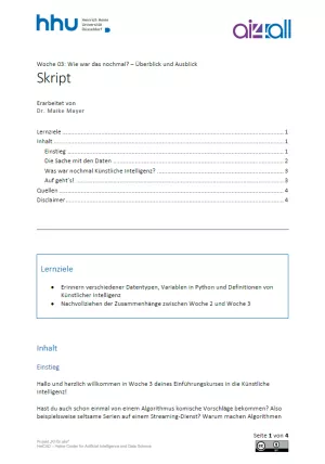Kurs: Woche 3 | Wie war das nochmal? Überblick und Ausblick (PDF)