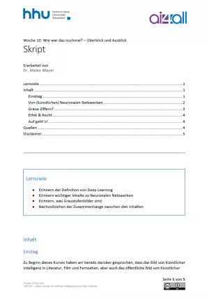 Kurs: Woche 10 | Wie war das nochmal? Überblick und Ausblick (PDF)