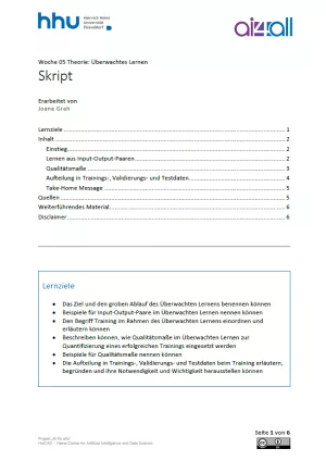 Kurs: Woche 5 | Theorie | Überwachtes Lernen (PDF)