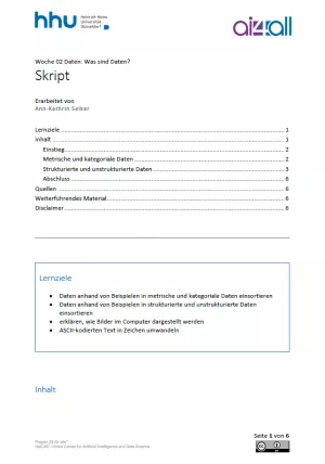 Kurs: Woche 2 | Daten | Was sind Daten? (PDF)