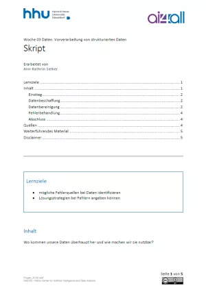 Kurs: Woche 3 | Daten | Vorverarbeitung von strukturierten Daten (PDF)