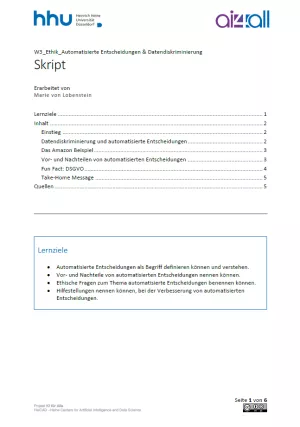 Kurs: Woche 3 | Ethik | Automatisierte Entscheidungen &amp; Datendiskriminierung (PDF)