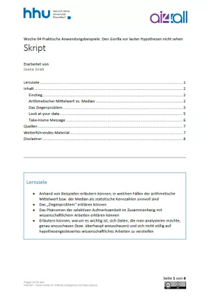 Kurs: Woche 4 | Anwendungsbeispiele | Den Gorilla vor lauter Hypothesen nicht sehen (PDF)