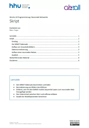 Kurs: Woche 10 | Programmierung | Neuronale Netzwerke (PDF)