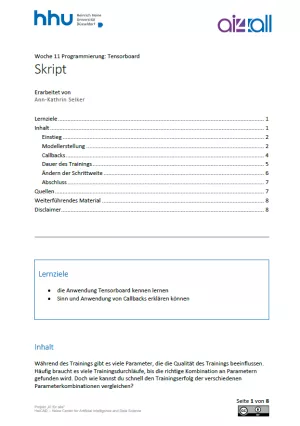 Kurs: Woche 11 | Programmierung | Tensorboard (PDF)