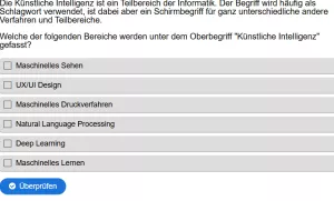 Interaktion: Woche 1 | Anwendungsbeispiele | KI ist überall! (Aufgabe 1)