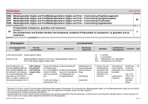 Unterrichtsplanung: Zielanalyse - Lernfeld 5 - Printprodukte konzipieren, gestalten und realisieren (DOCX)