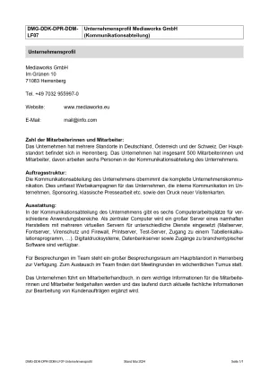 Unterrichtsbaustein: Unternehmensprofil - Lernfeld 7 (DOCX)
