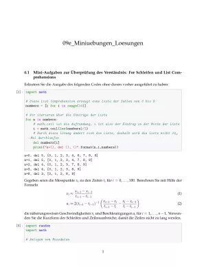 Ubung: C9e Miniübungen: List Comprehensions Lösungen - Pythonkurs (PDF)