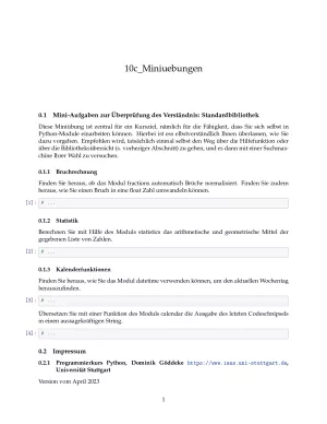 Ubung: E10c Miniübungen: Module - Pythonkurs (PDF)