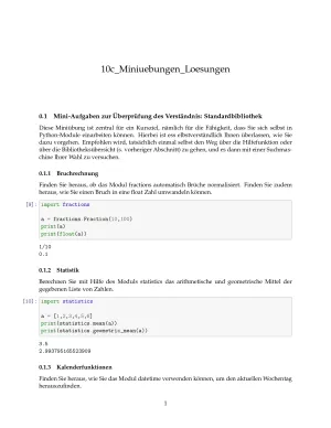 Ubung: E10c Miniübungen: Module Lösungen - Pythonkurs (PDF)