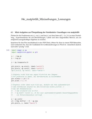 Ubung: G4c matplotlib: Miniübungen: Grundlagen Lösungen - Pythonkurs (PDF)