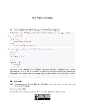 Ubung: C6c Miniübungen: Vergleiche zwischen elementaren Datentypen - Pythonkurs (ZIP)