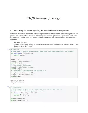 Ubung: E3b Miniübungen: benannte Funktionsargumente Lösung - Pythonkurs (PDF)