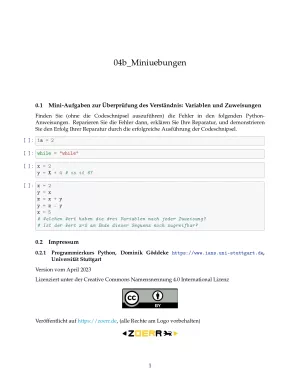 Ubung: B4b Miniübungen: Variablen und Zuweisungen - Pythonkurs (ZIP)