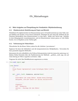 Ubung: H3c Miniübungen: Klassen und Objekte - Pythonkurs (PDF)