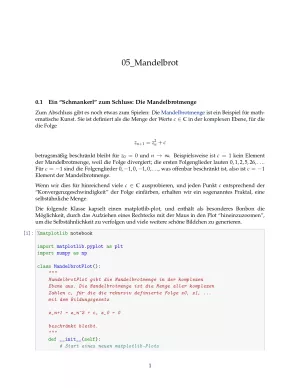 Unterrichtsbaustein: H5 Beispiel: Mandelbrotmenge - Pythonkurs (ZIP)