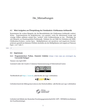 Ubung: C4c Miniübungen: der Datentyp float - Pythonkurs (PDF)