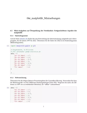 Ubung: G4e matplotlib: Miniübungen: fortgeschrittene Aspekte - Pythonkurs (ZIP)