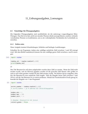 Ubung: C11b Größere Übungsaufgaben Lösungen - Pythonkurs (PDF)