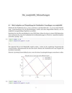 Ubung: G4c matplotlib: Miniübungen: Grundlagen - Pythonkurs (PDF)