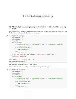 Ubung: E4c Miniübungen: variable Anzahl von Argumenten Lösungen - Pythonkurs (PDF)