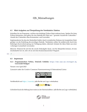 Ubung: F2b Miniübungen: Lesen und Schreiben von Dateien - Pythonkurs (ZIP)
