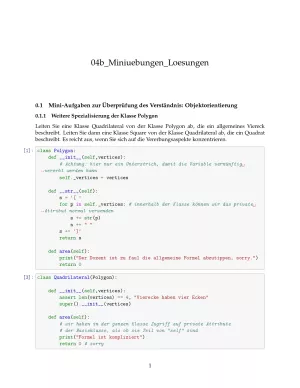 Ubung: H4b Miniübungen: Vererbung Lösungen - Pythonkurs (PDF)